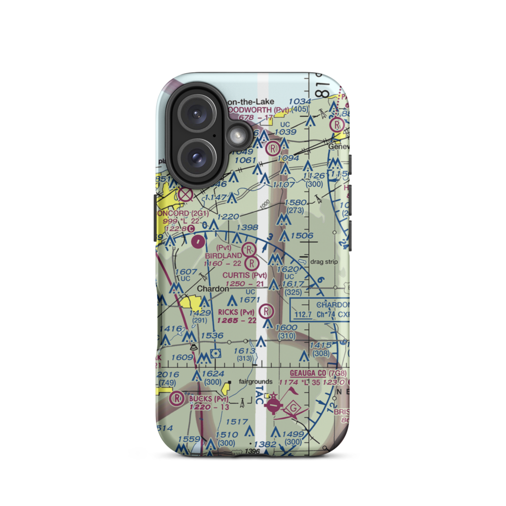 Curtis Airport (7OH8) VFR Sectional  Tough iPhone Case iPhone 16 model shown