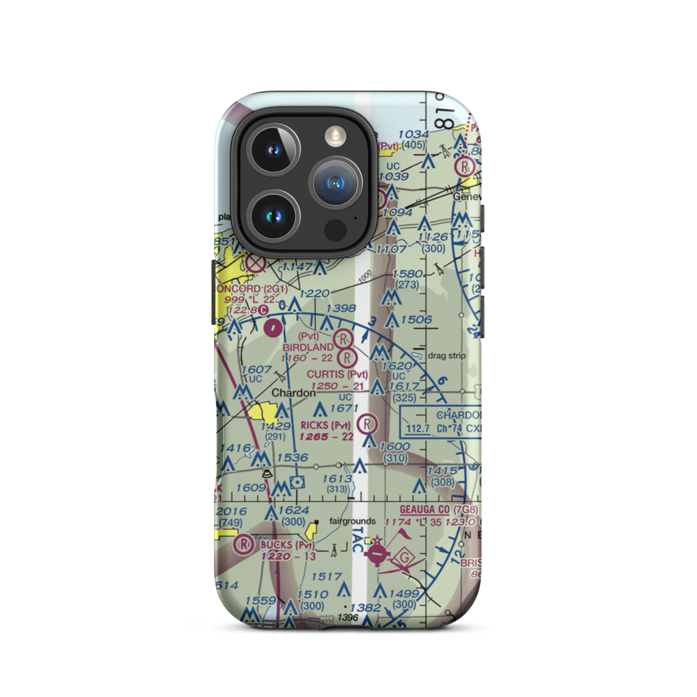 Curtis Airport (7OH8) VFR Sectional  Tough iPhone Case iPhone 16 Pro model shown