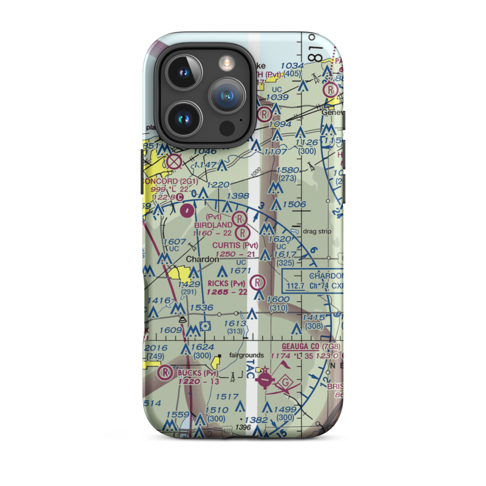 Curtis Airport (7OH8) VFR Sectional  Tough iPhone Case iPhone 16 Pro Max model shown
