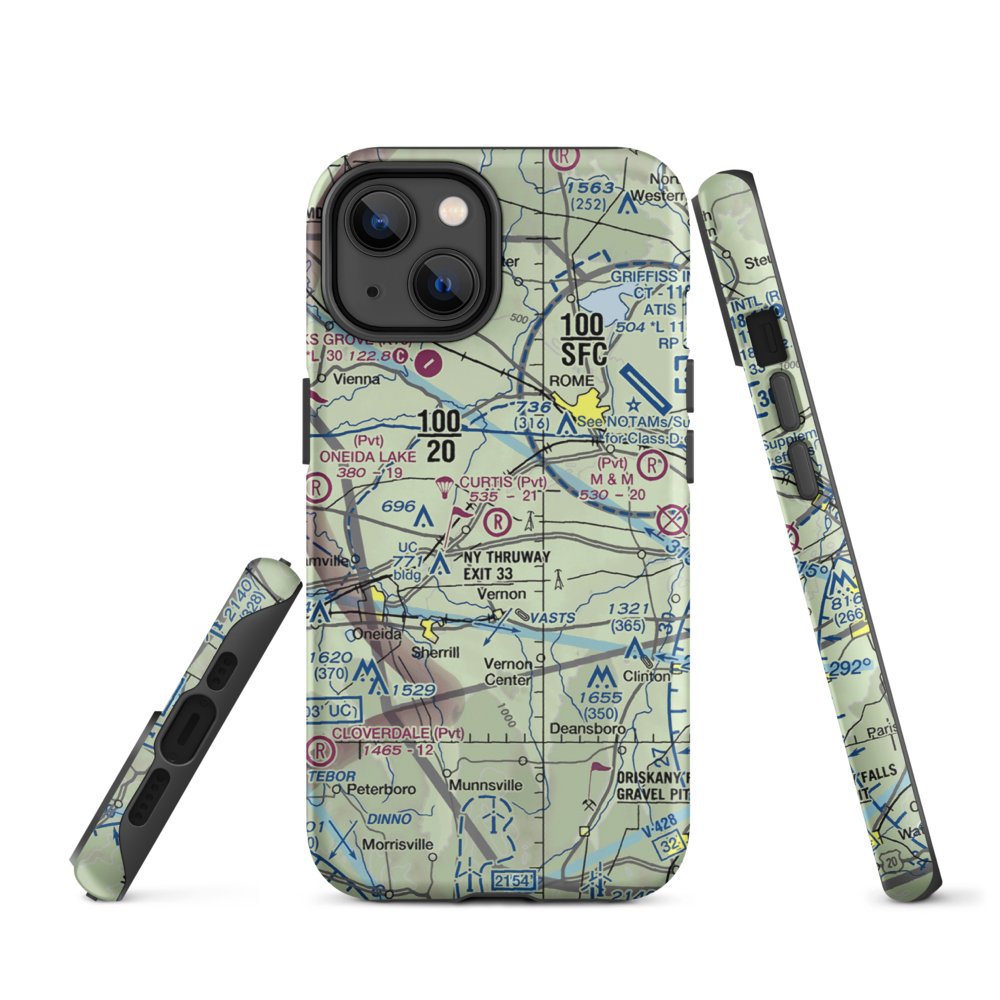 Curtis Airport (NY62) VFR Sectional  Tough iPhone Case iPhone 14 model shown