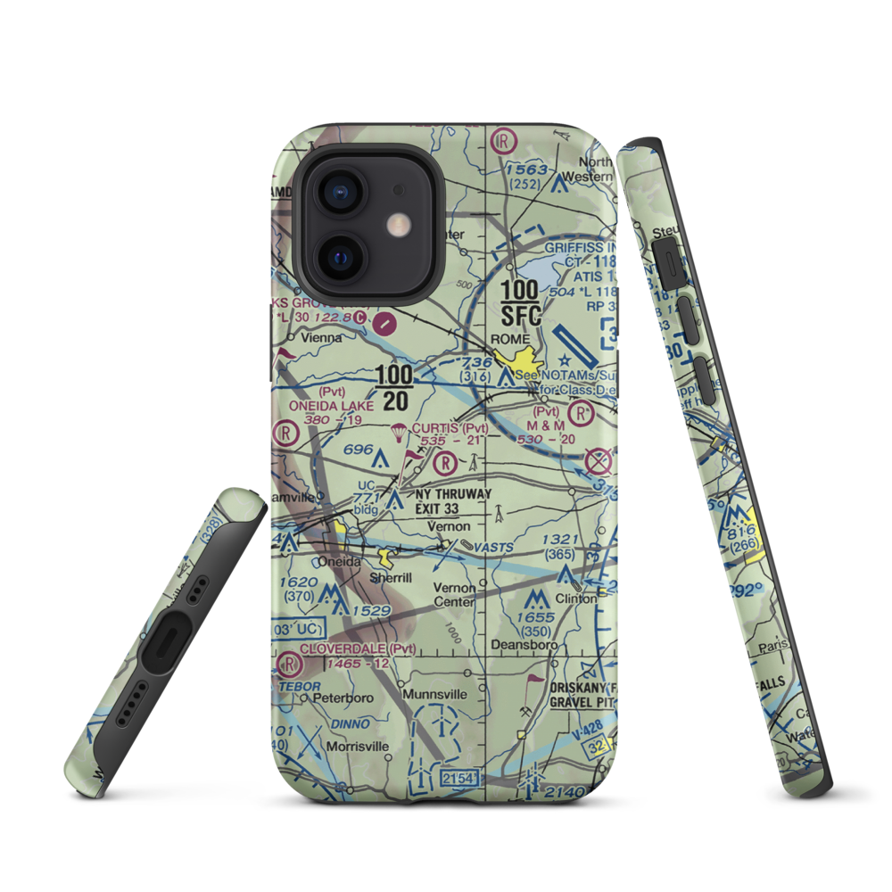 Curtis Airport (NY62) VFR Sectional  Tough iPhone Case iPhone 12 model shown