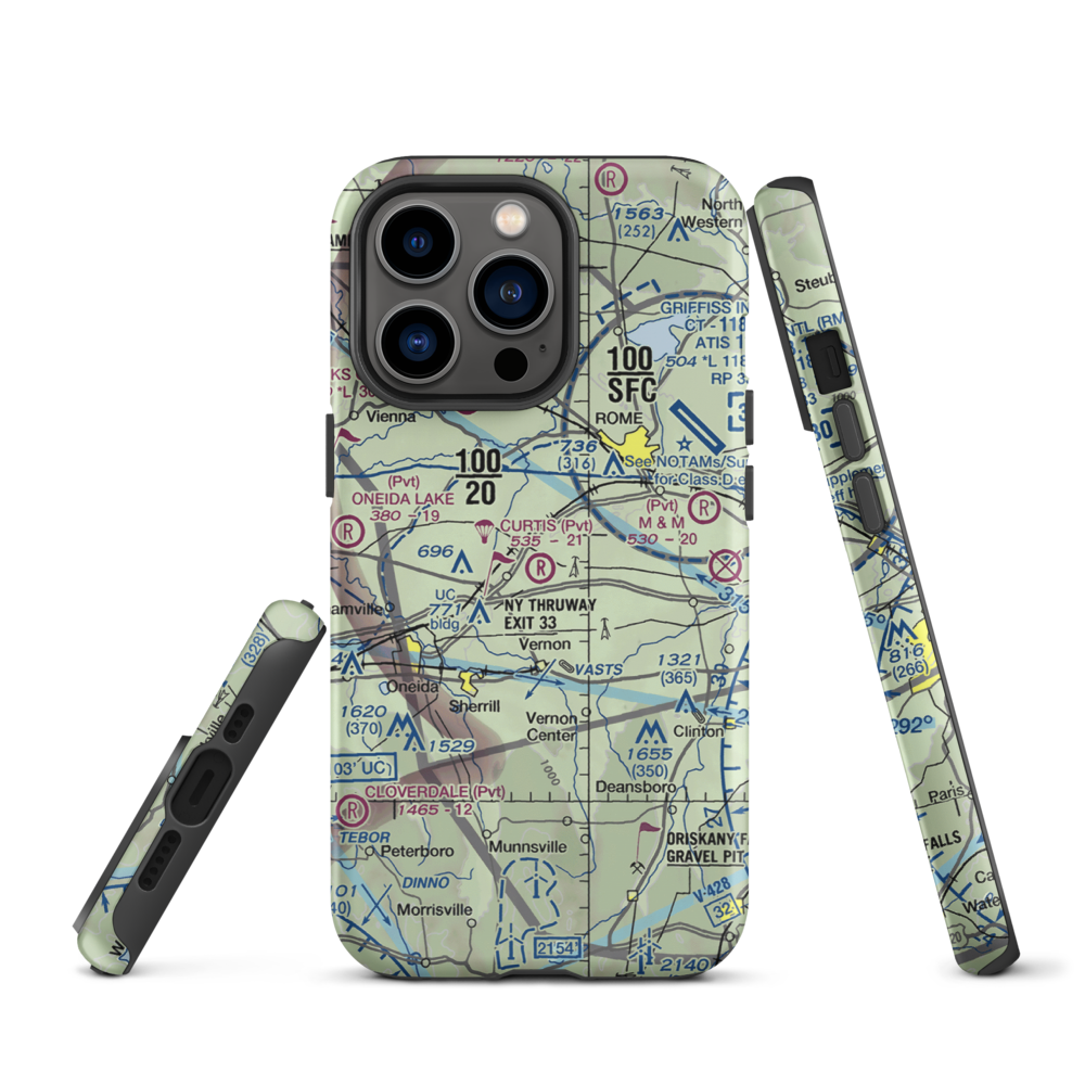 Curtis Airport (NY62) VFR Sectional  Tough iPhone Case iPhone 13 Pro model shown