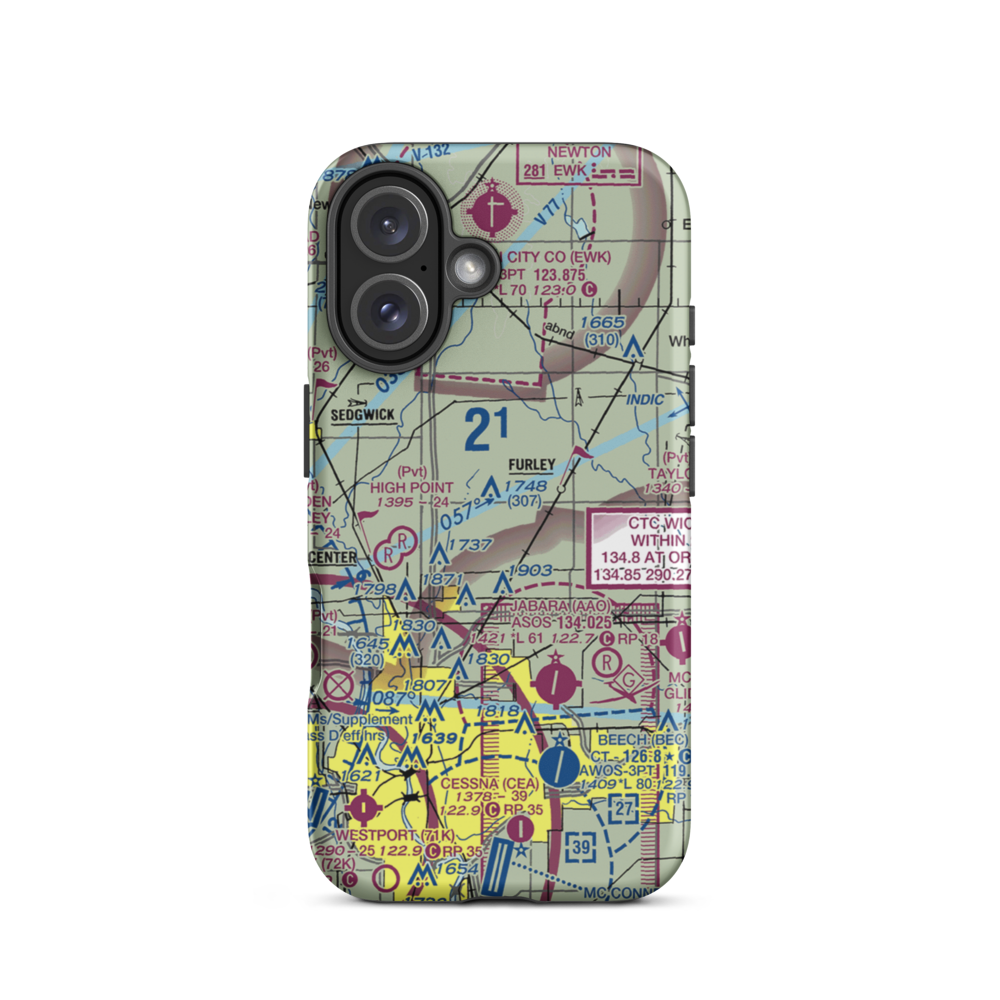 Curtis Airport (SN16) VFR Sectional  Tough iPhone Case iPhone 16 model shown