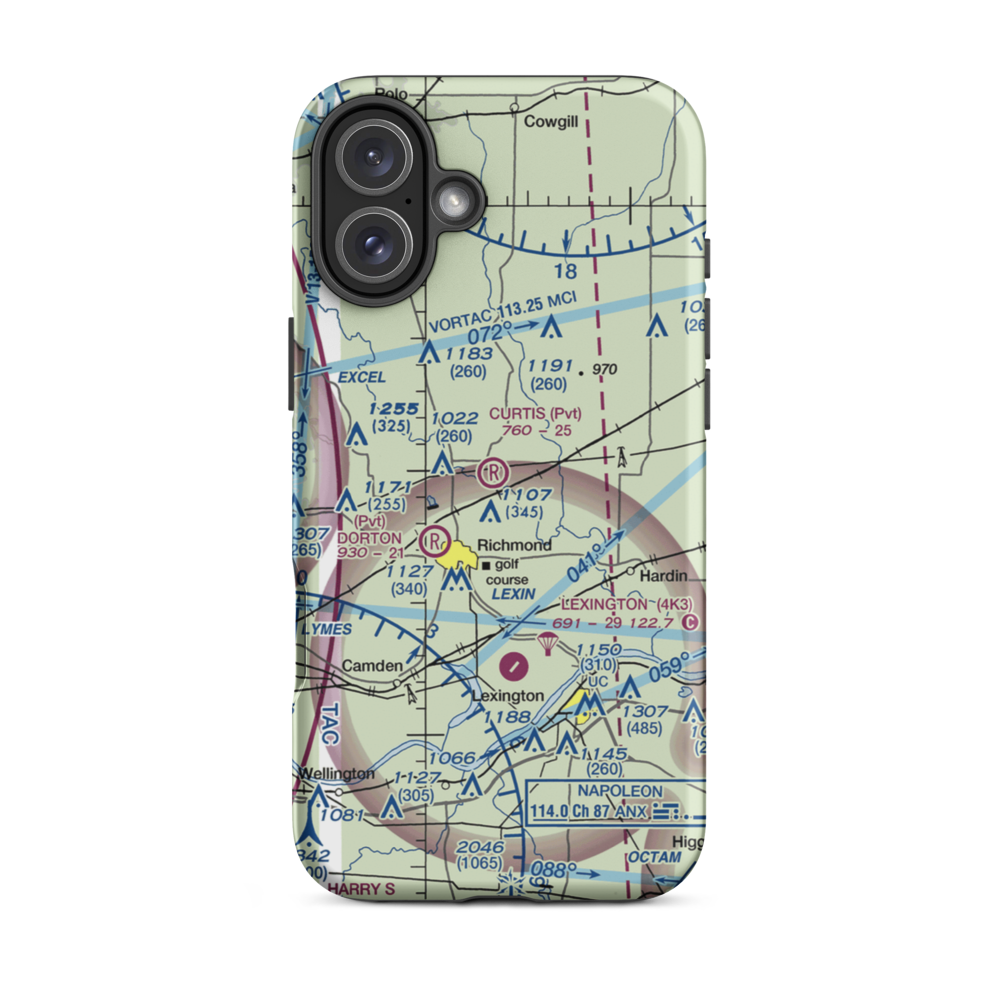 Curtis Field (8MO3) VFR Sectional  Tough iPhone Case iPhone 16 Plus model shown