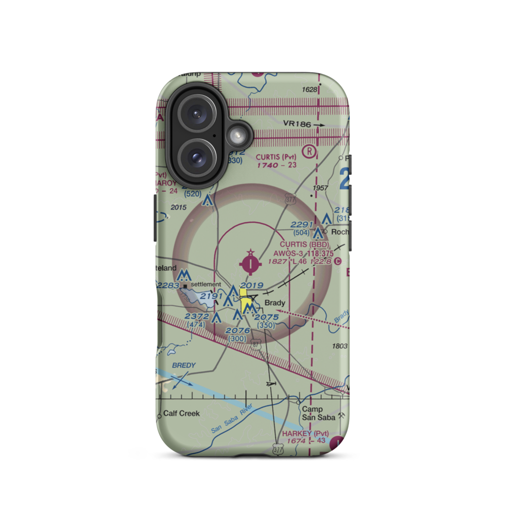 Curtis Field (BBD) VFR Sectional  Tough iPhone Case iPhone 16 model shown