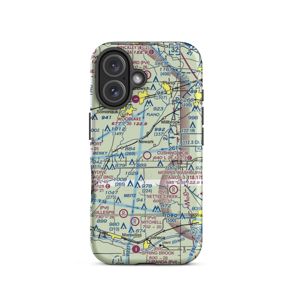 Cushing Field Ltd Airport (0C8) VFR Sectional  Tough iPhone Case iPhone 16 model shown