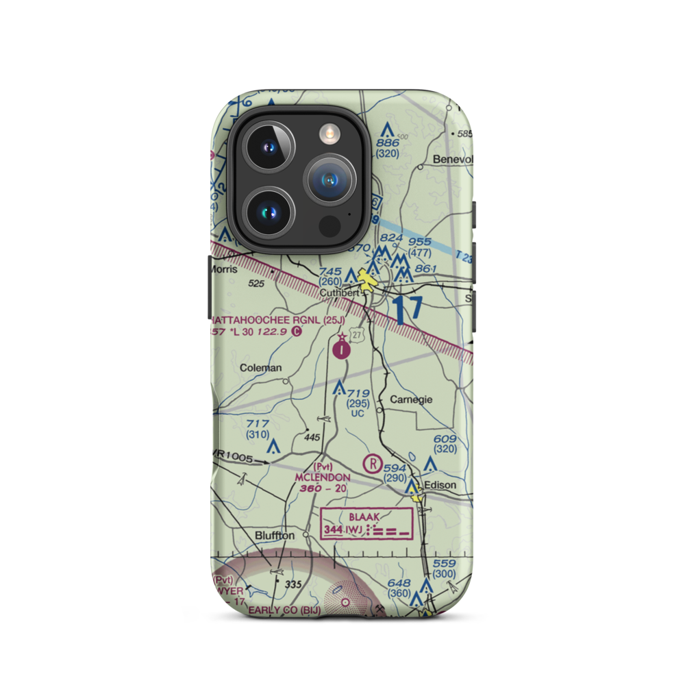 Cuthbert-Randolph Airport (25J) VFR Sectional  Tough iPhone Case iPhone 16 Pro model shown