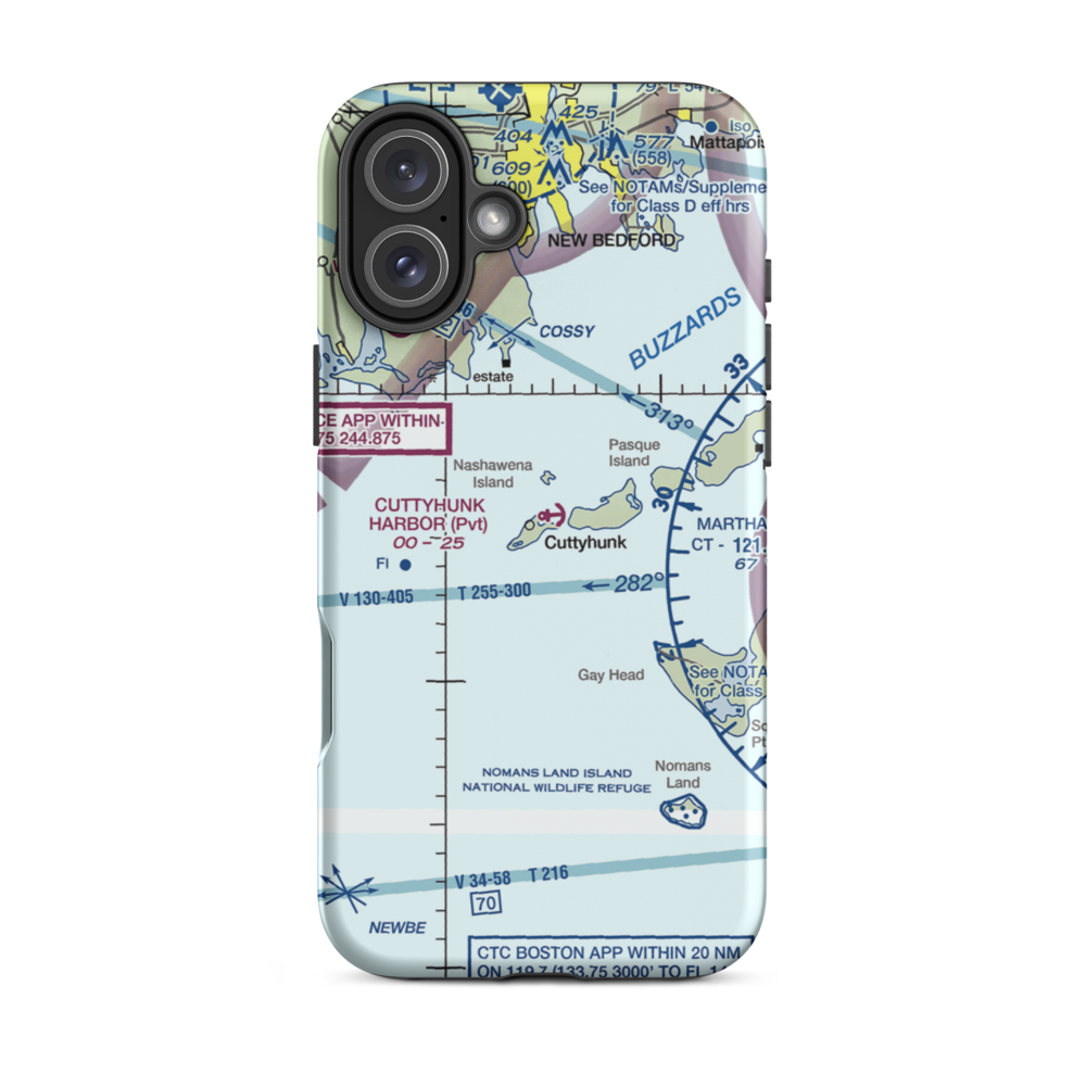 Cuttyhunk Harbor Seaplane Base (6MA9) VFR Sectional  Tough iPhone Case iPhone 16 Plus model shown
