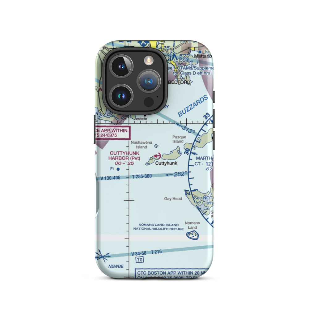 Cuttyhunk Harbor Seaplane Base (6MA9) VFR Sectional  Tough iPhone Case iPhone 16 Pro model shown