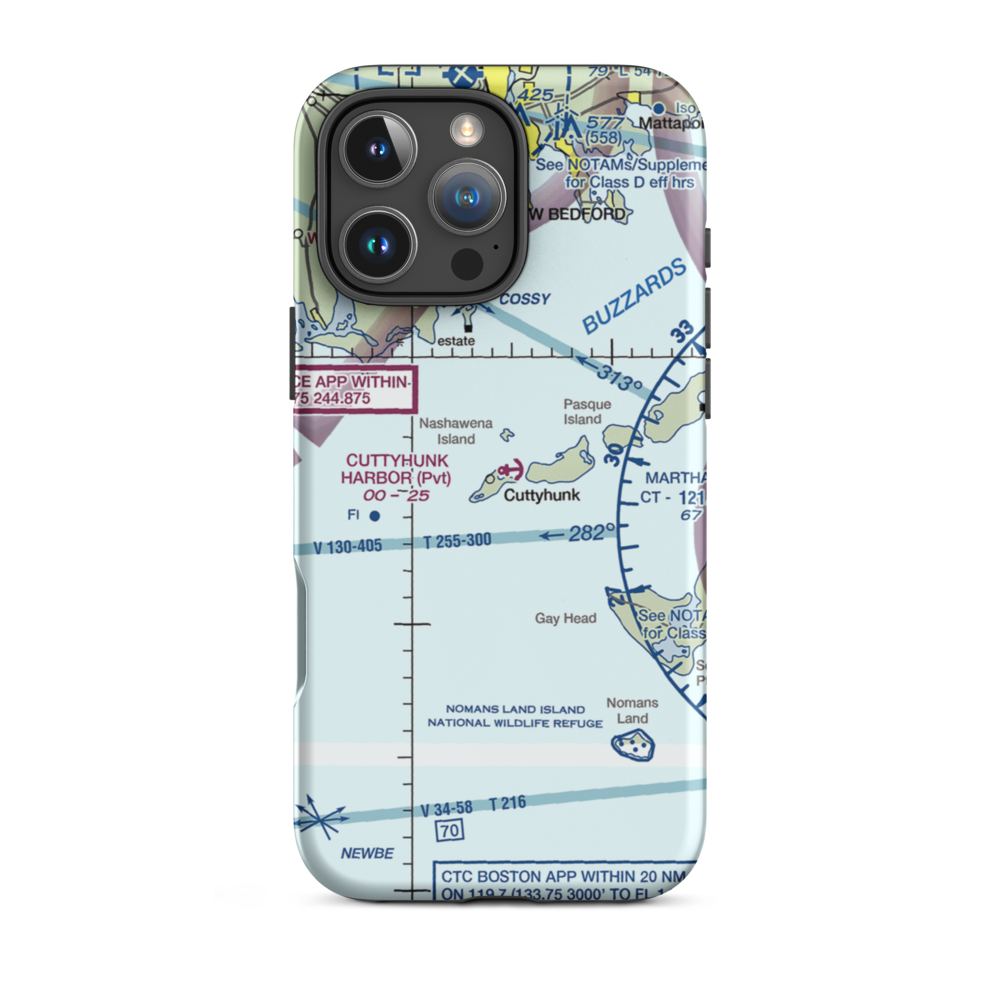 Cuttyhunk Harbor Seaplane Base (6MA9) VFR Sectional  Tough iPhone Case iPhone 16 Pro Max model shown