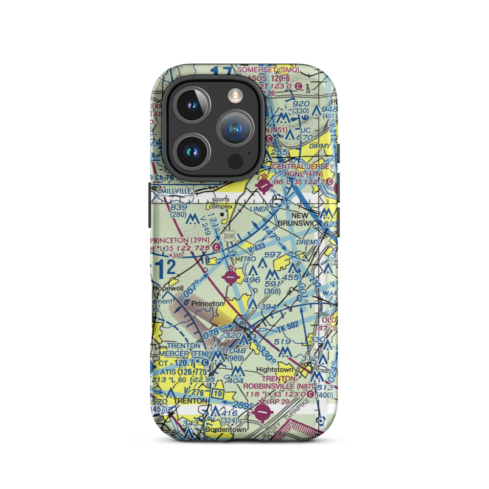 Cyber Density Balloon Spot Balloonport (35JY) VFR Sectional  Tough iPhone Case iPhone 16 Pro model shown