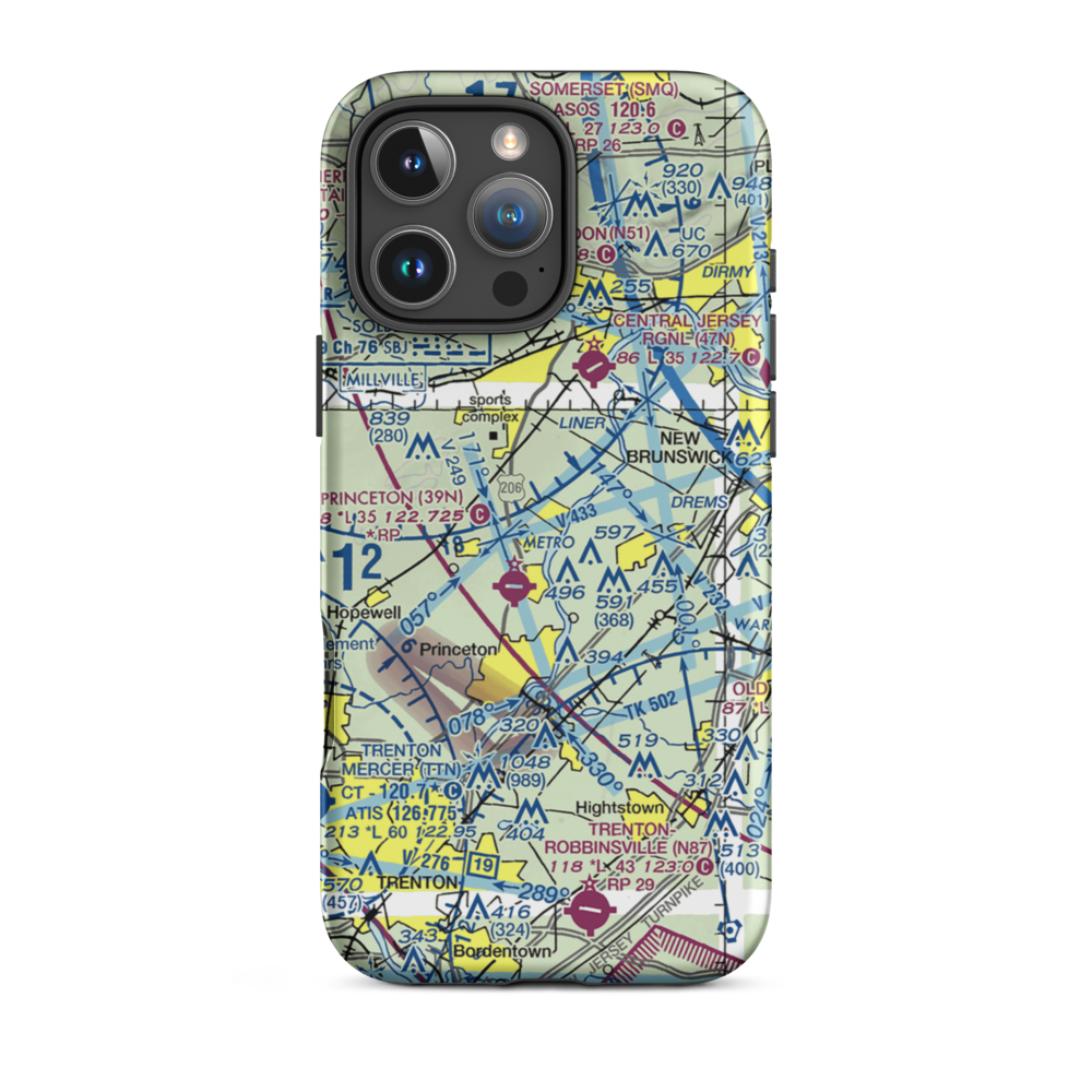 Cyber Density Balloon Spot Balloonport (35JY) VFR Sectional  Tough iPhone Case iPhone 16 Pro Max model shown