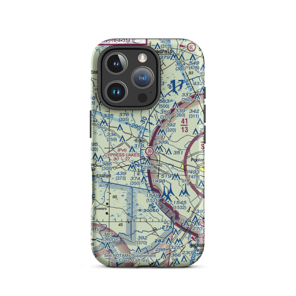 Cypress Lakes Airport (GA35) VFR Sectional  Tough iPhone Case iPhone 16 Pro model shown