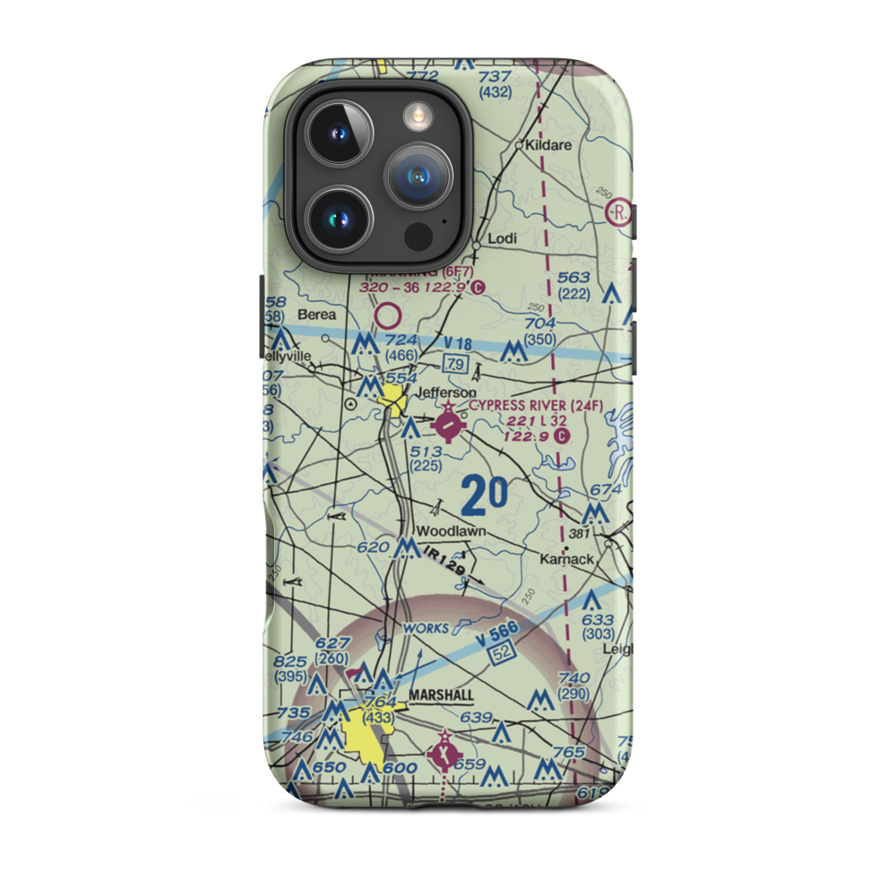 Cypress River Airport (24F) VFR Sectional  Tough iPhone Case iPhone 16 Pro Max model shown