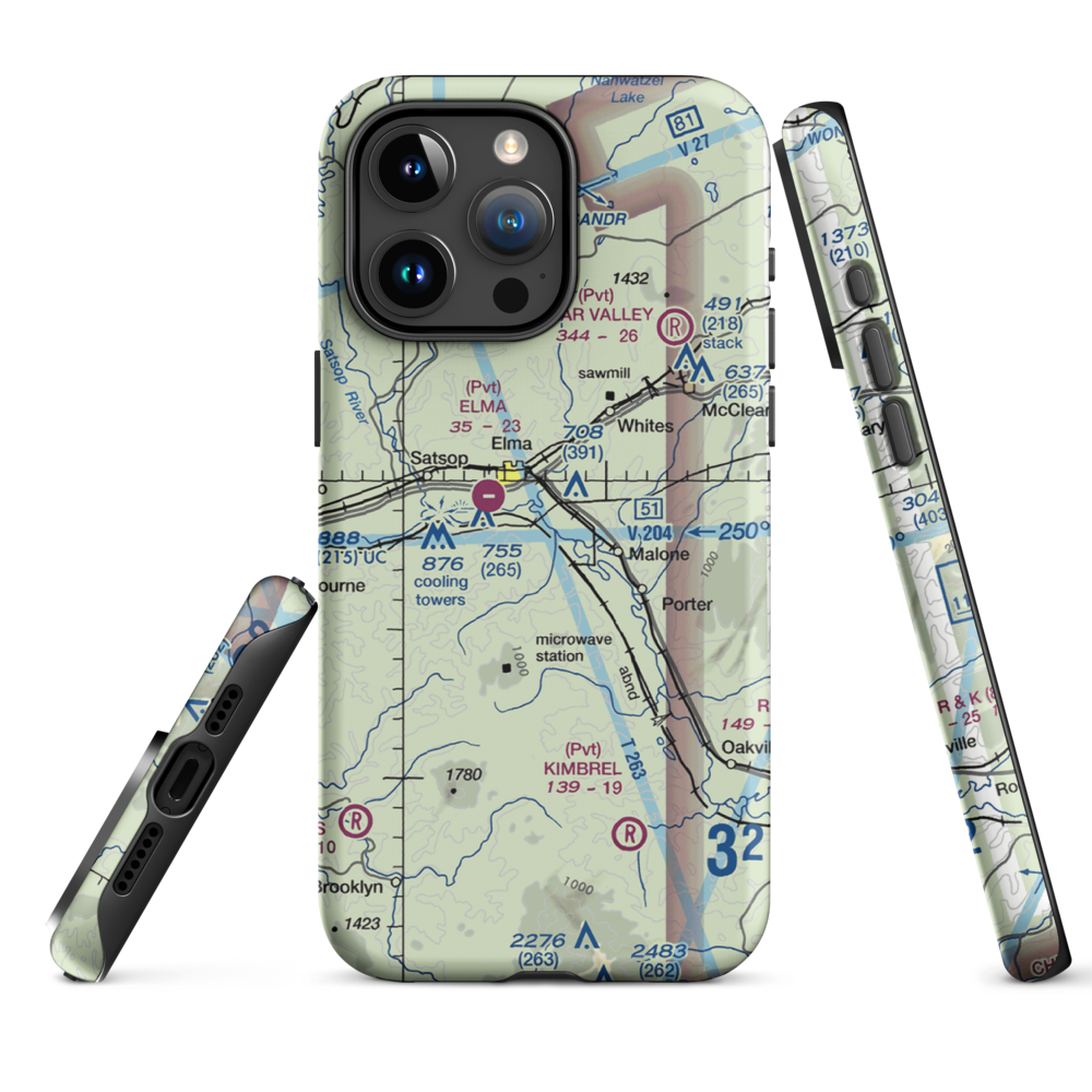 D and B Airpark (84WA) VFR Sectional  Tough iPhone Case iPhone 15 Pro Max model shown