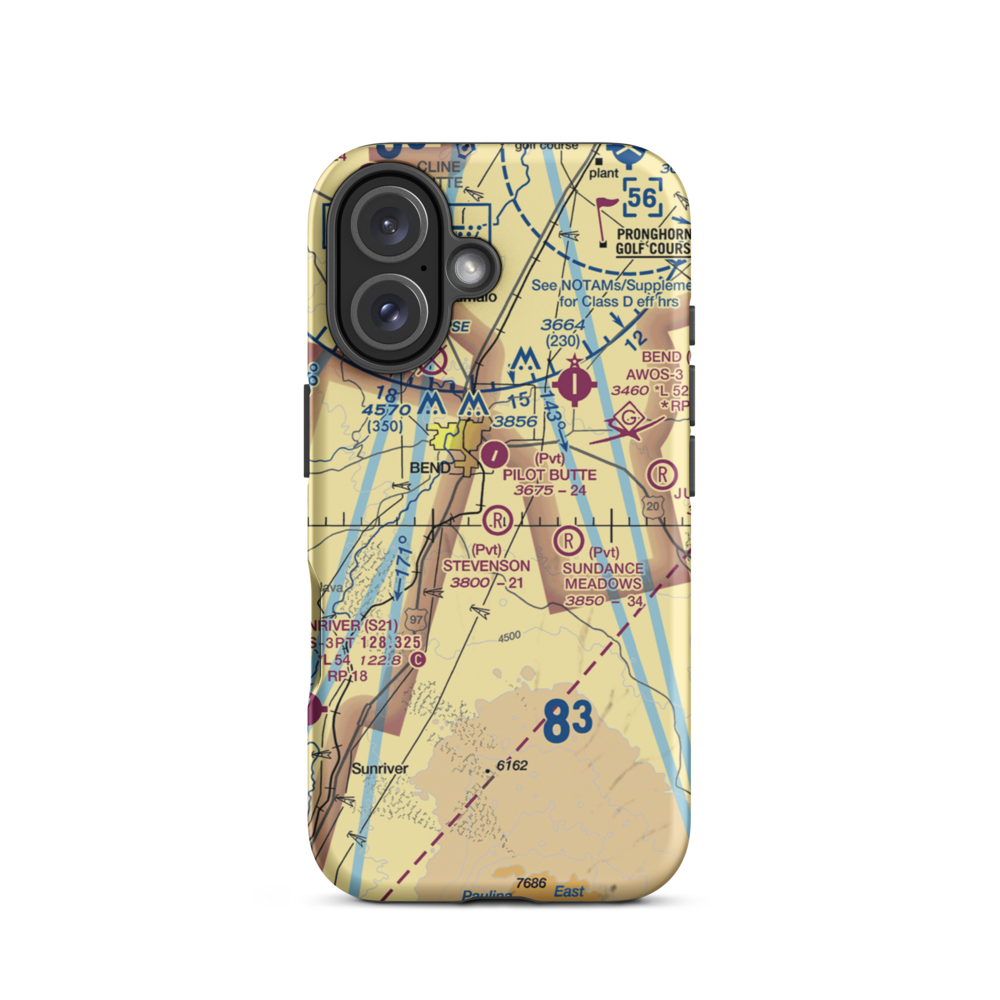 D M Stevenson Ranch Airport (OR30) VFR Sectional  Tough iPhone Case iPhone 16 model shown