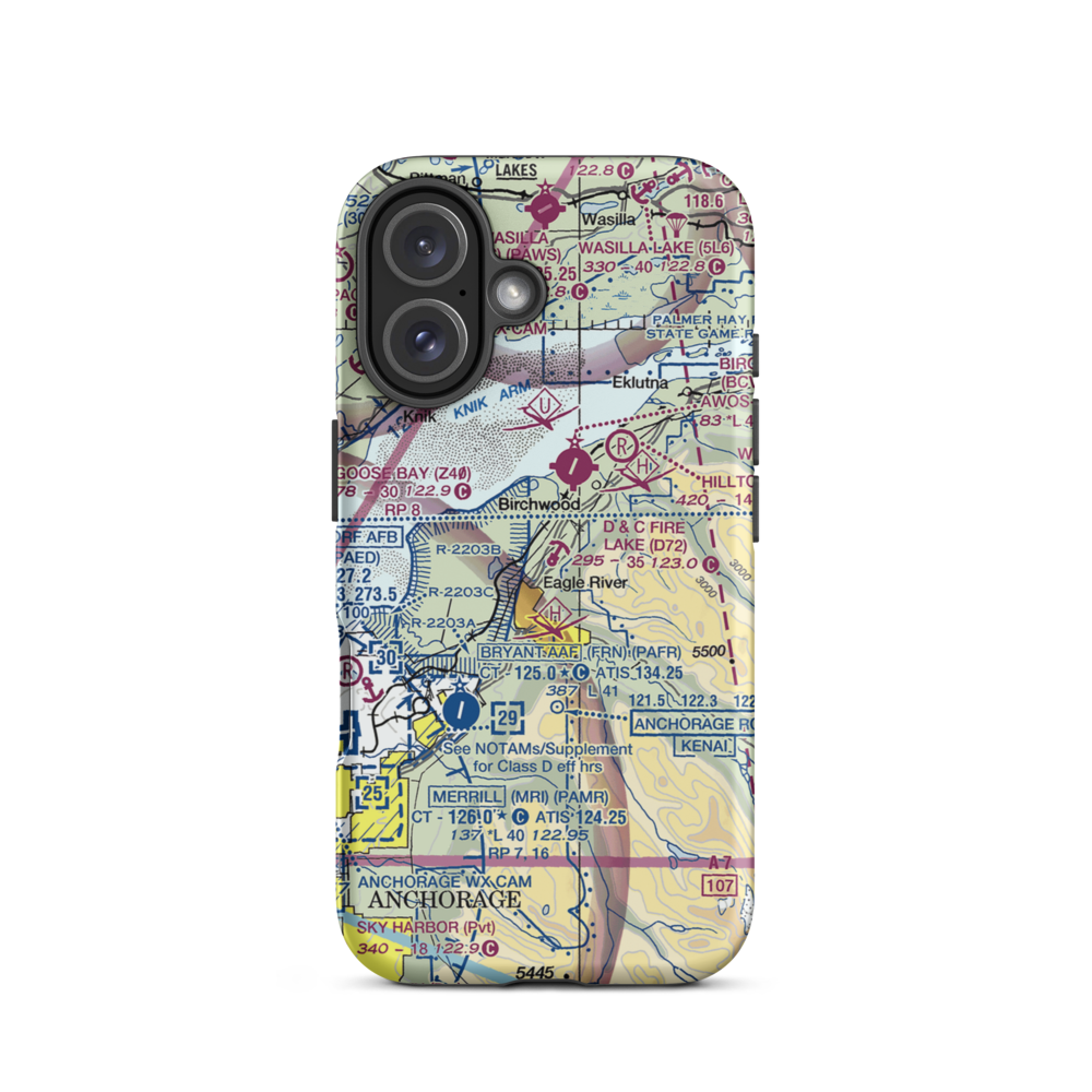D&C Fire Lake Flying Club Seaplane Base (D72) VFR Sectional  Tough iPhone Case iPhone 16 model shown