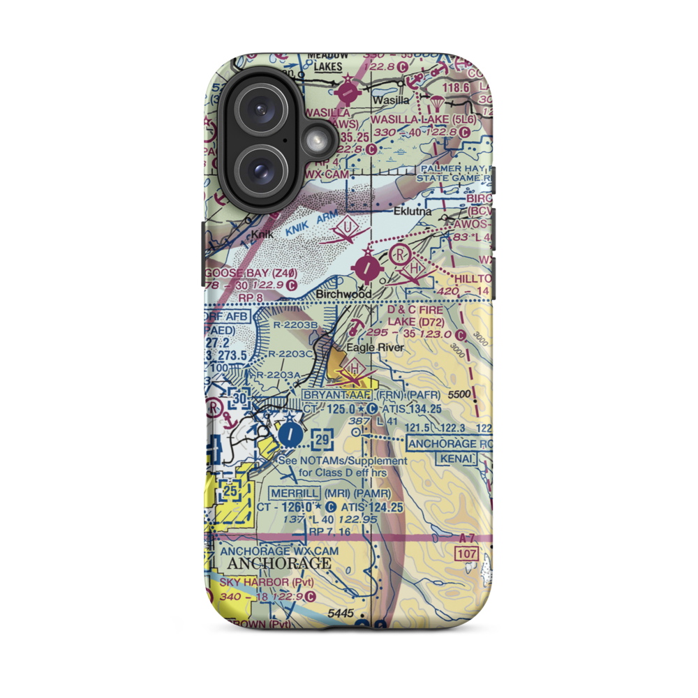 D&C Fire Lake Flying Club Seaplane Base (D72) VFR Sectional  Tough iPhone Case iPhone 16 Plus model shown