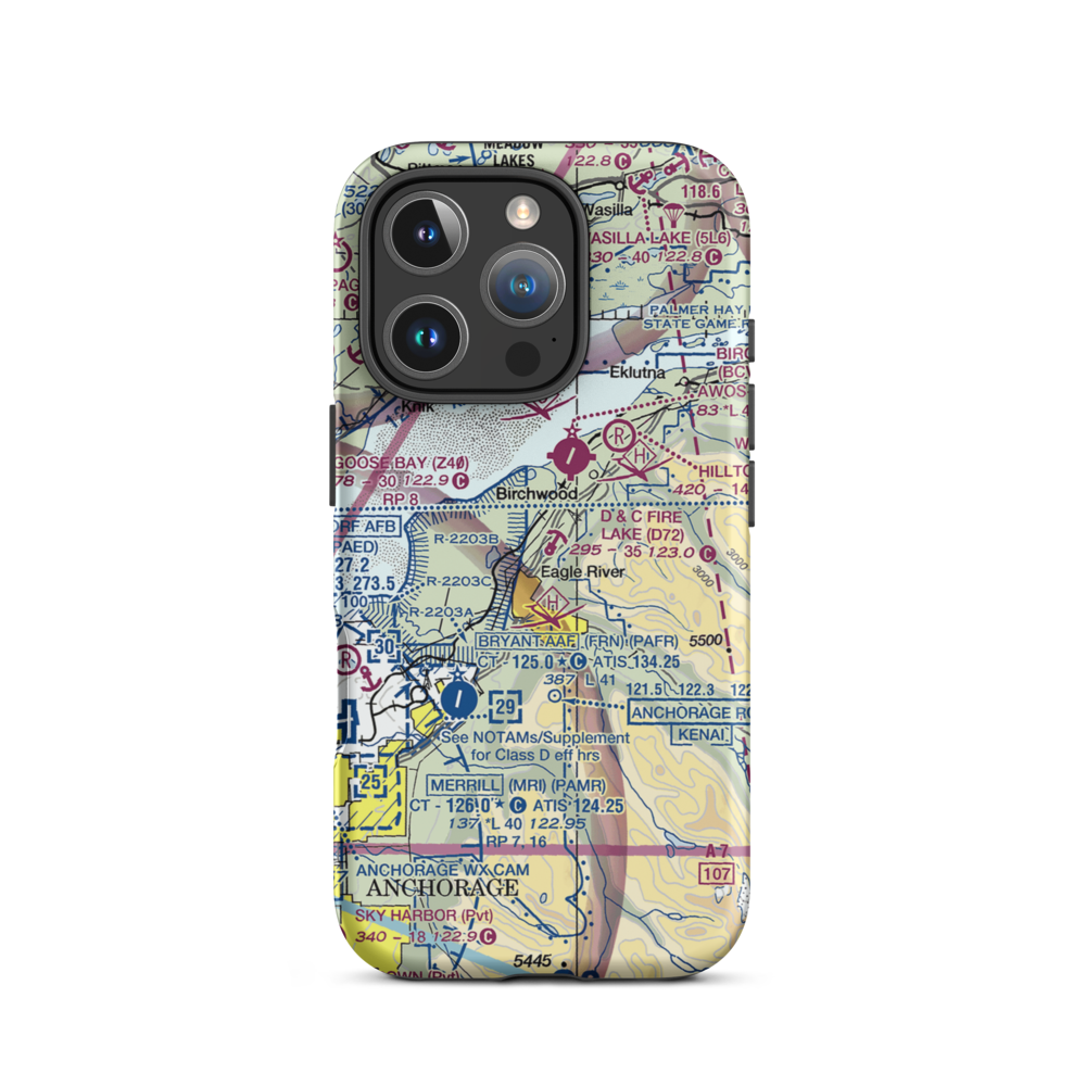 D&C Fire Lake Flying Club Seaplane Base (D72) VFR Sectional  Tough iPhone Case iPhone 16 Pro model shown