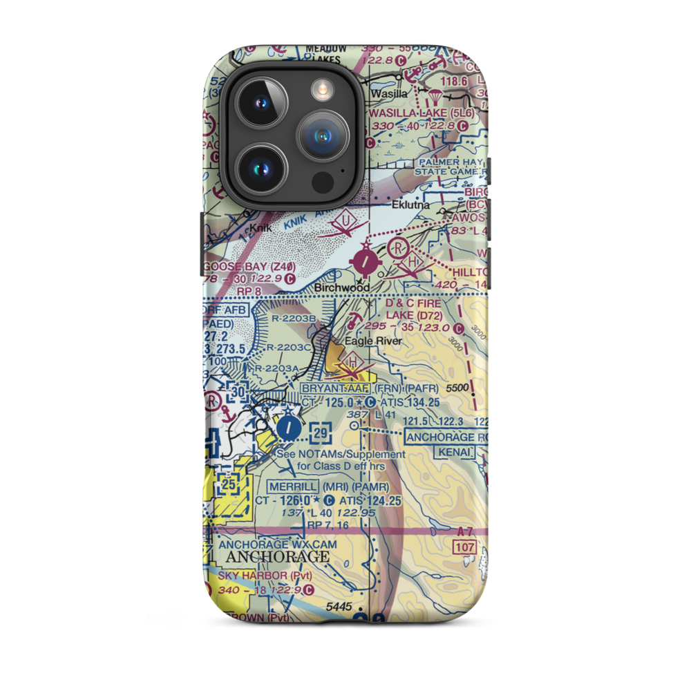 D&C Fire Lake Flying Club Seaplane Base (D72) VFR Sectional  Tough iPhone Case iPhone 16 Pro Max model shown