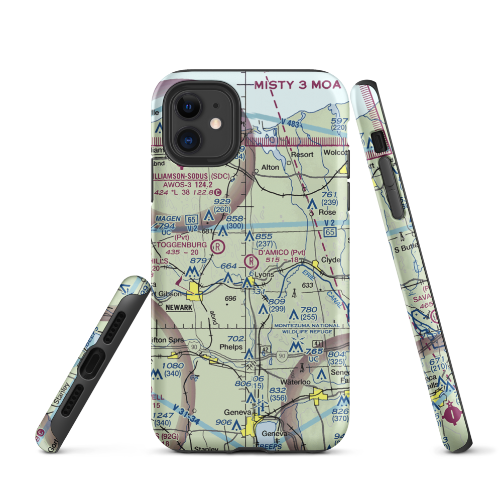 D'Amico Airport (NY13) VFR Sectional  Tough iPhone Case iPhone 11 model shown