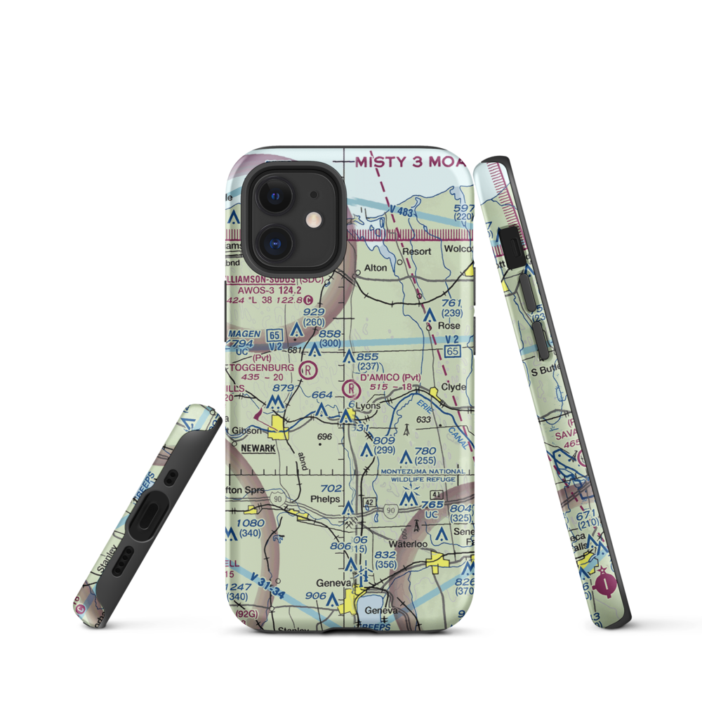 D'Amico Airport (NY13) VFR Sectional  Tough iPhone Case iPhone 12 mini model shown