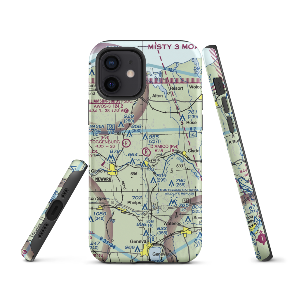 D'Amico Airport (NY13) VFR Sectional  Tough iPhone Case iPhone 12 model shown
