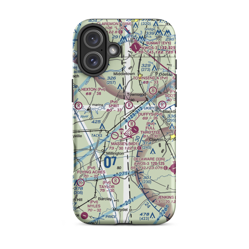 D'Angelo Airport (6MD7) VFR Sectional  Tough iPhone Case iPhone 16 Plus model shown