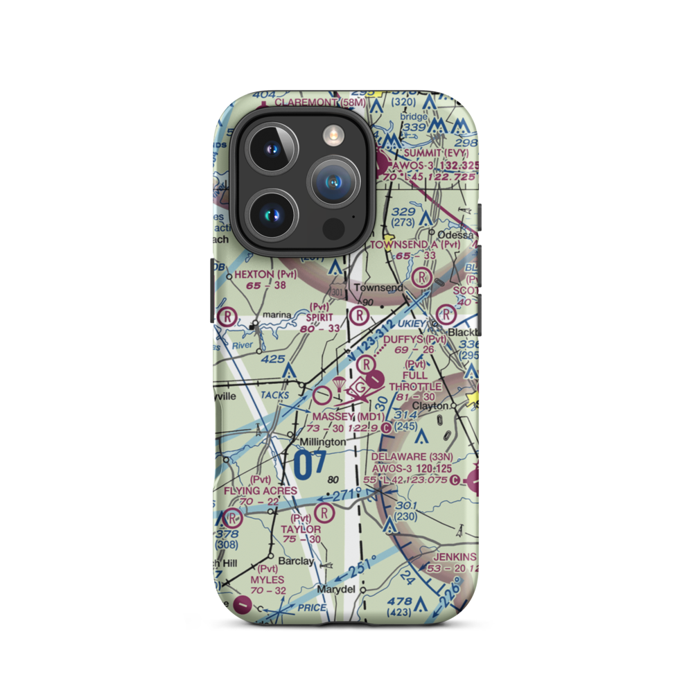 D'Angelo Airport (6MD7) VFR Sectional  Tough iPhone Case iPhone 16 Pro model shown