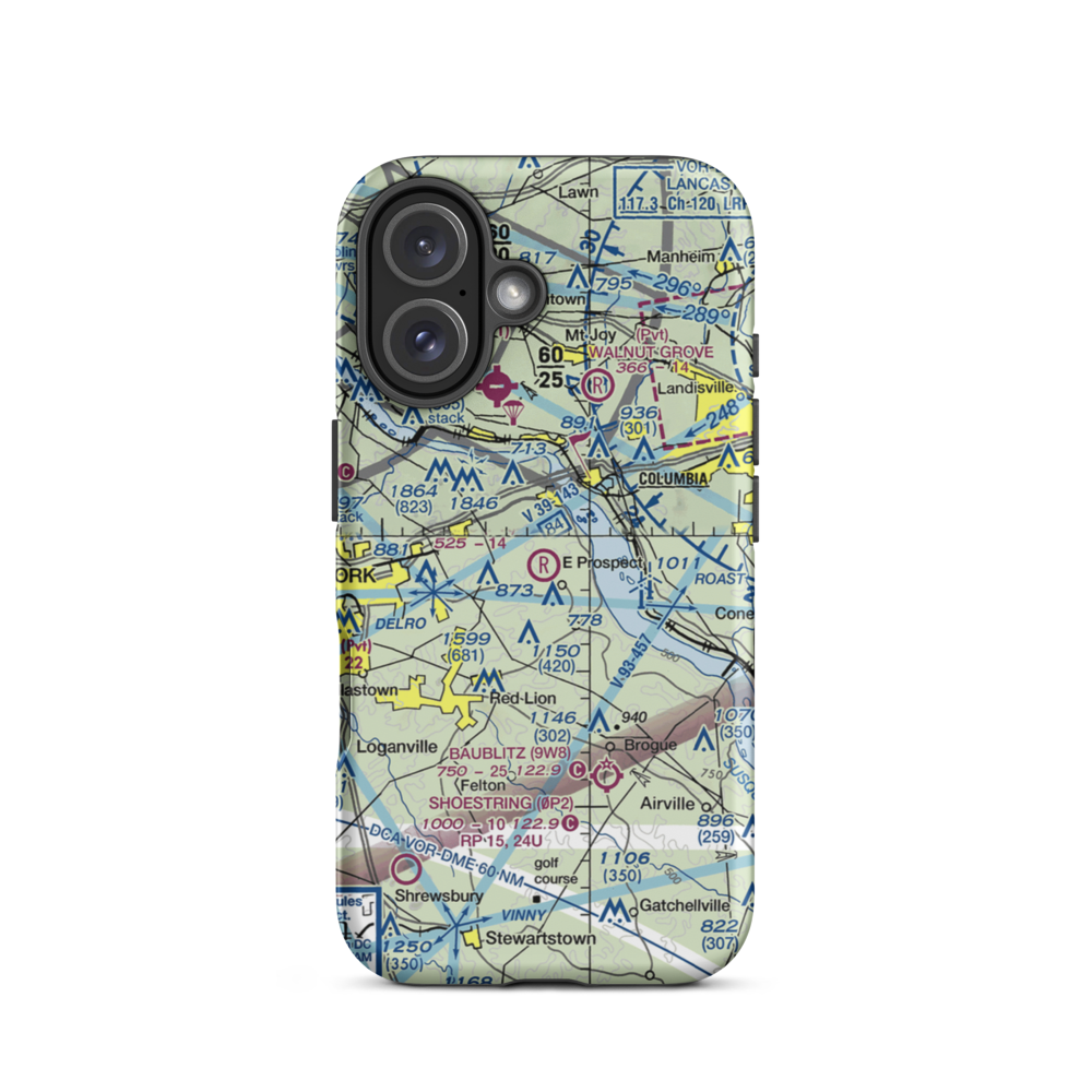 D.Evans Farm Airport (PA73) VFR Sectional  Tough iPhone Case iPhone 16 model shown