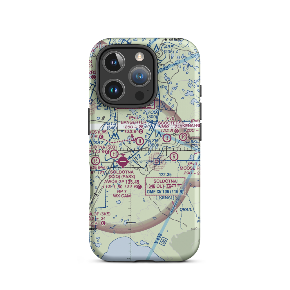 Dahler Homestead Airport (7AK5) VFR Sectional  Tough iPhone Case iPhone 16 Pro model shown