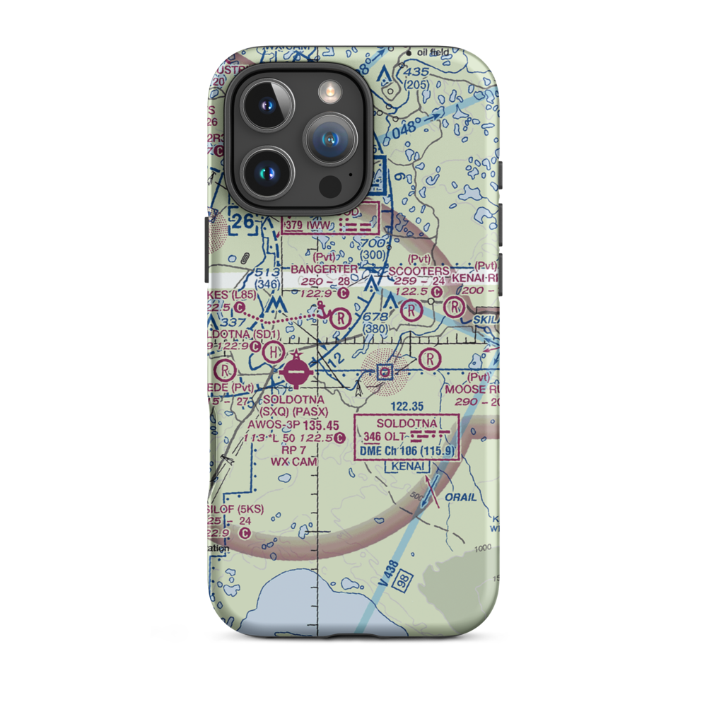Dahler Homestead Airport (7AK5) VFR Sectional  Tough iPhone Case iPhone 16 Pro Max model shown
