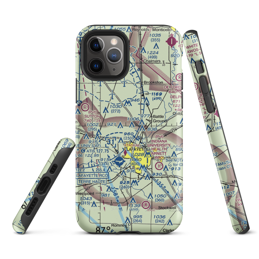 Dahnke Airport (51IN) VFR Sectional  Tough iPhone Case iPhone 11 Pro model shown