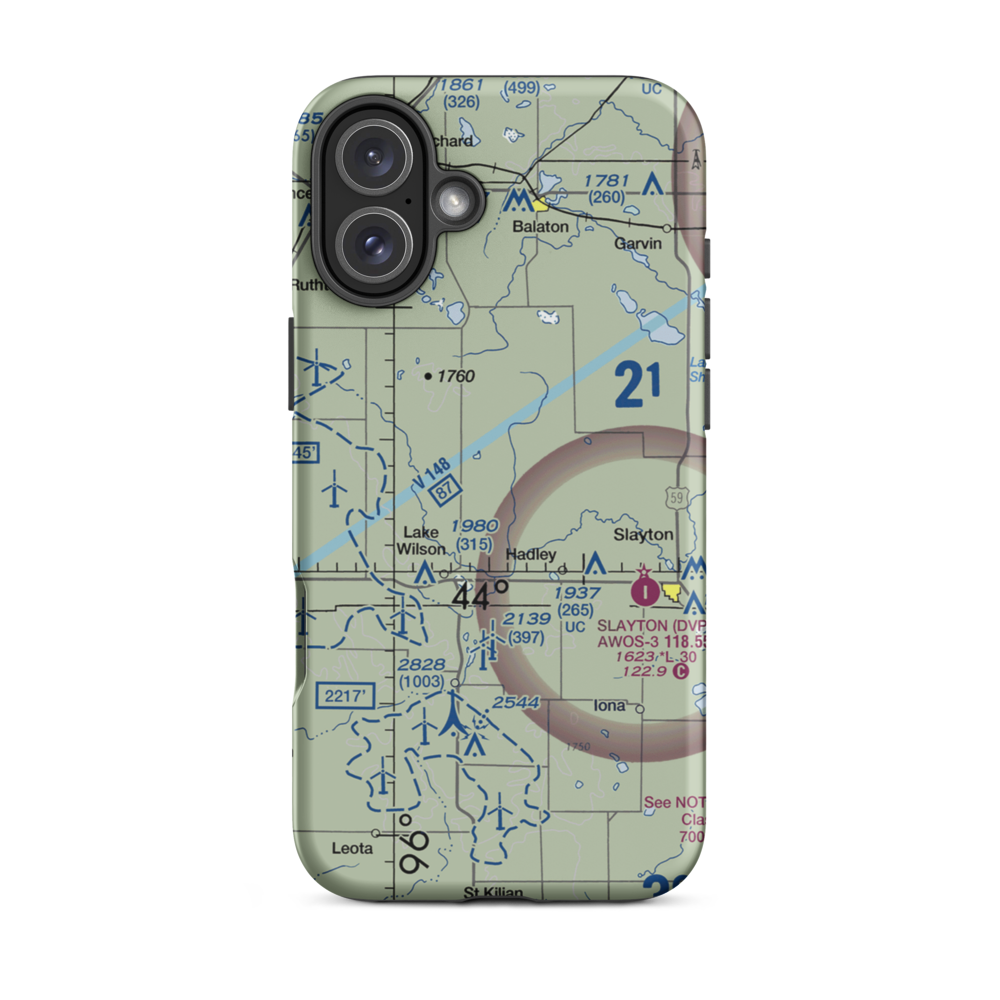 Dairyview Airport (07MN) VFR Sectional  Tough iPhone Case iPhone 16 Plus model shown