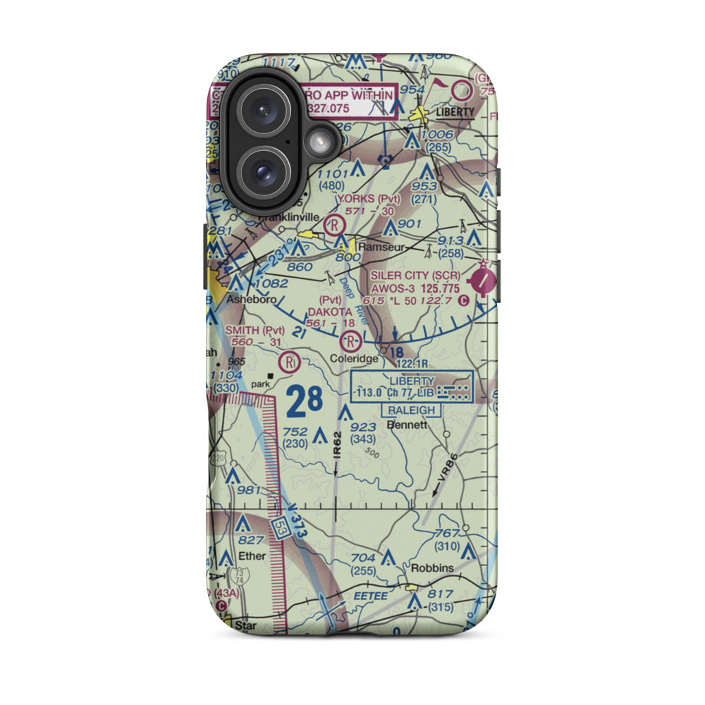 Dakota Air Ranch Airport (09NR) VFR Sectional  Tough iPhone Case iPhone 16 Plus model shown