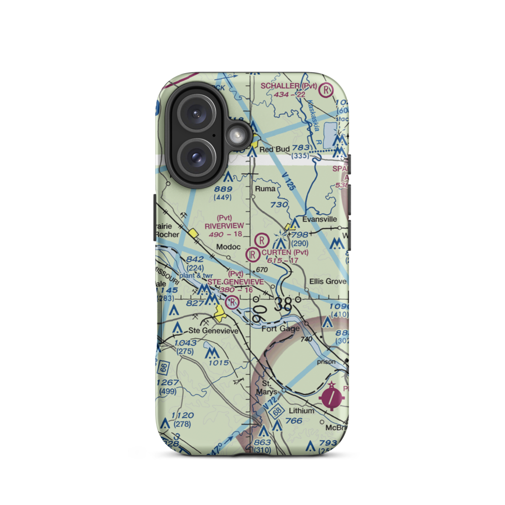 Dale Curten Farm Airport (37LL) VFR Sectional  Tough iPhone Case iPhone 16 model shown
