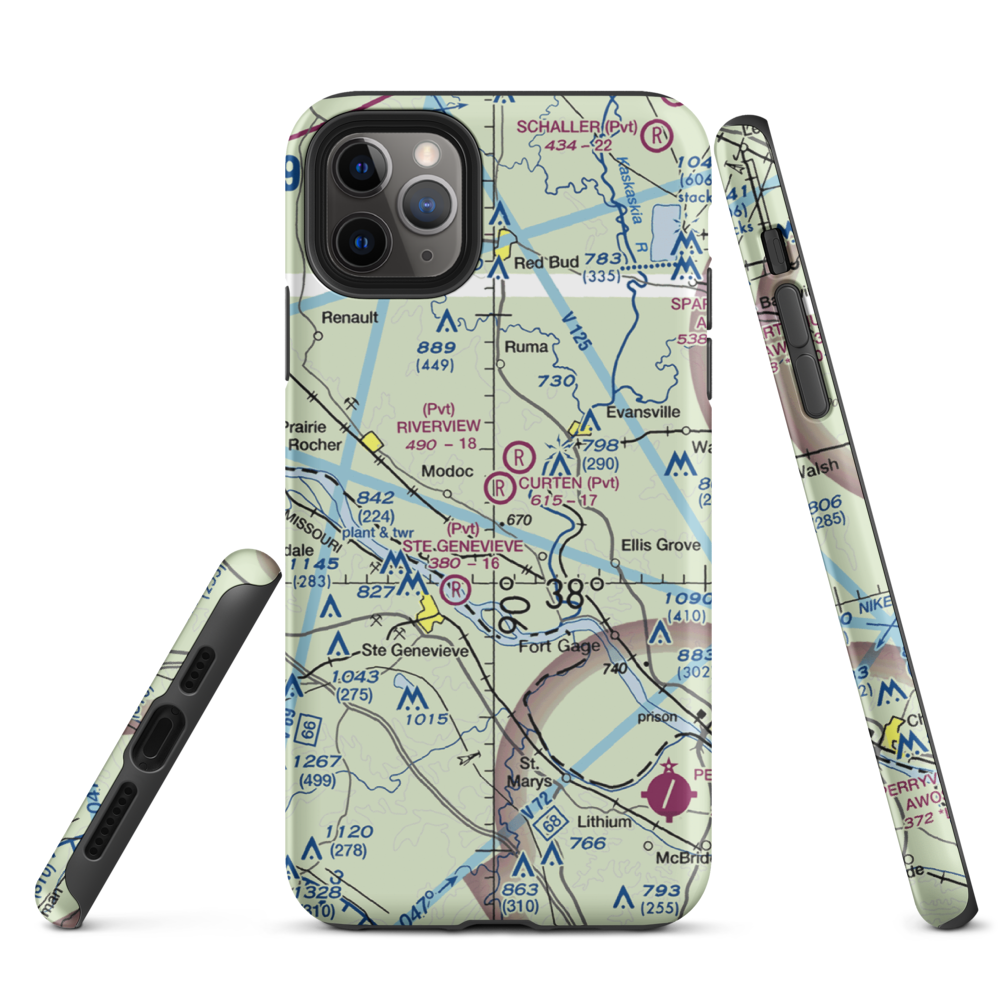 Dale Curten Farm Airport (37LL) VFR Sectional  Tough iPhone Case iPhone 11 Pro Max model shown