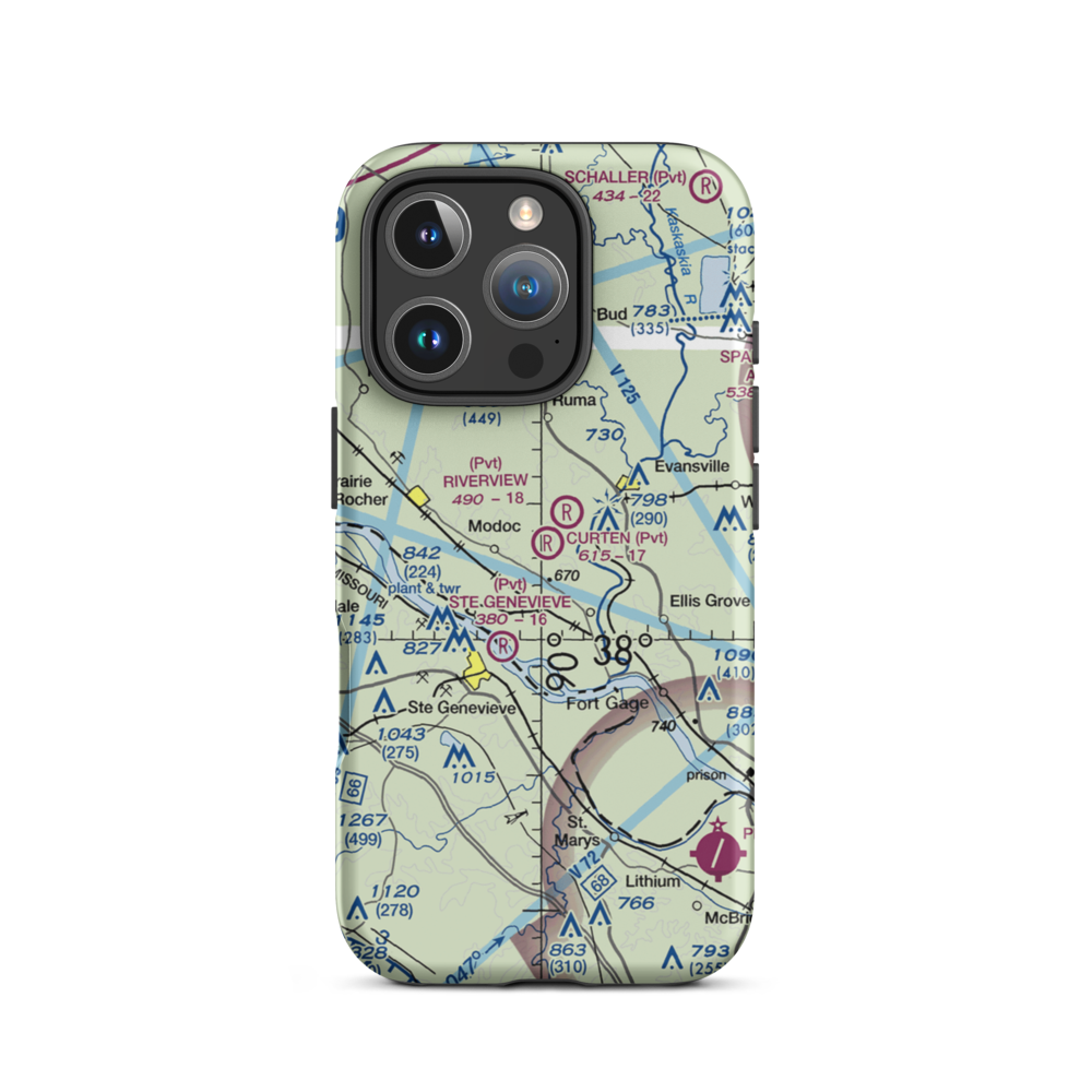 Dale Curten Farm Airport (37LL) VFR Sectional  Tough iPhone Case iPhone 16 Pro model shown