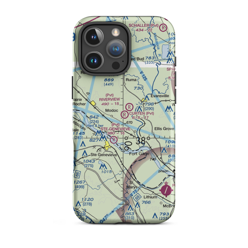 Dale Curten Farm Airport (37LL) VFR Sectional  Tough iPhone Case iPhone 16 Pro Max model shown