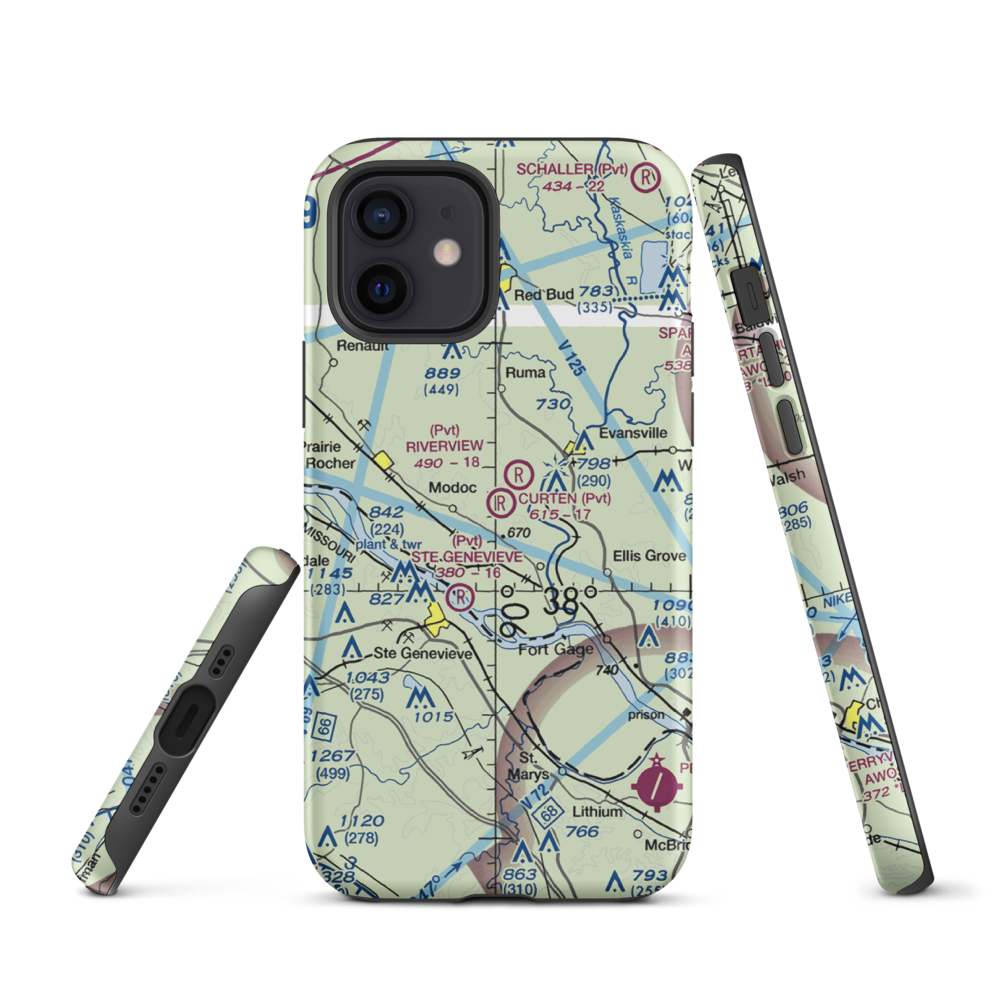 Dale Curten Farm Airport (37LL) VFR Sectional  Tough iPhone Case iPhone 12 model shown