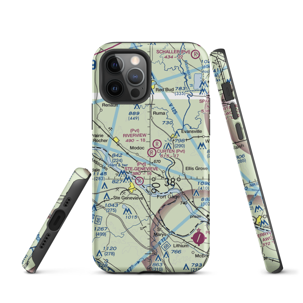 Dale Curten Farm Airport (37LL) VFR Sectional  Tough iPhone Case iPhone 12 Pro model shown