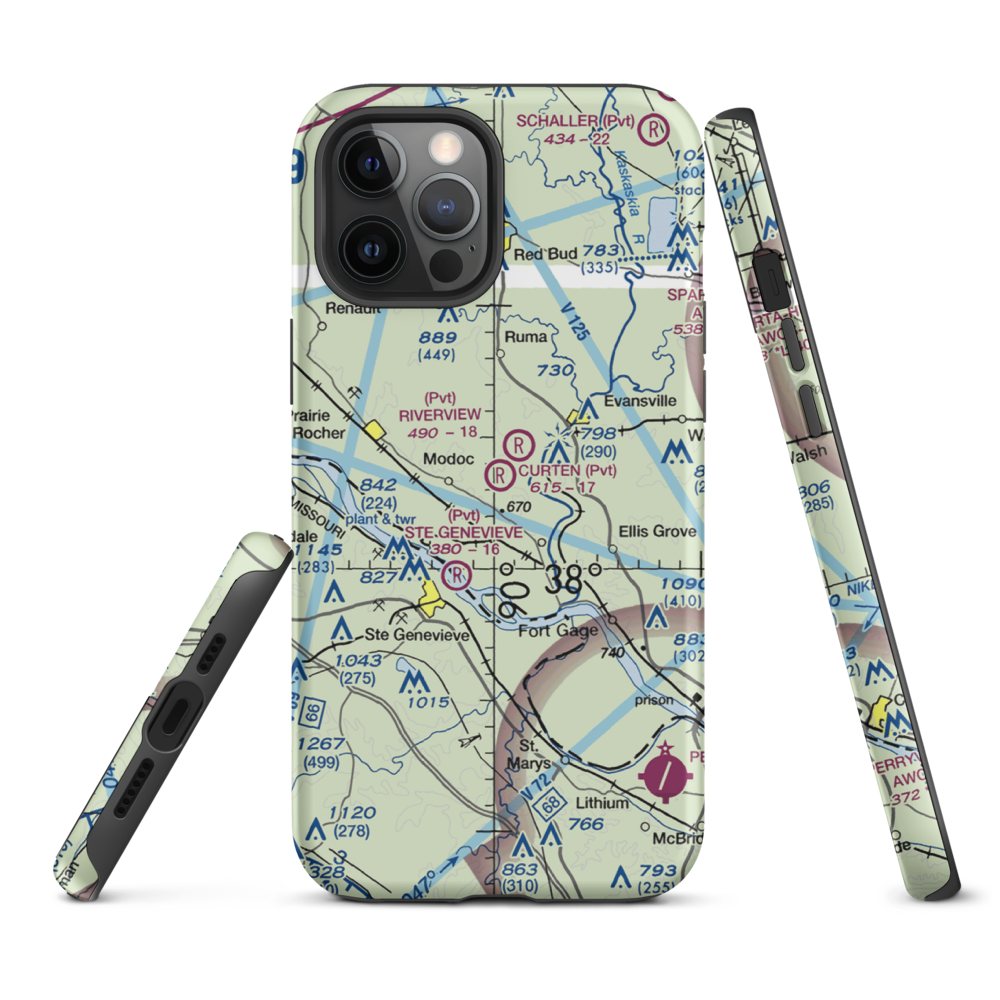 Dale Curten Farm Airport (37LL) VFR Sectional  Tough iPhone Case iPhone 12 Pro Max model shown