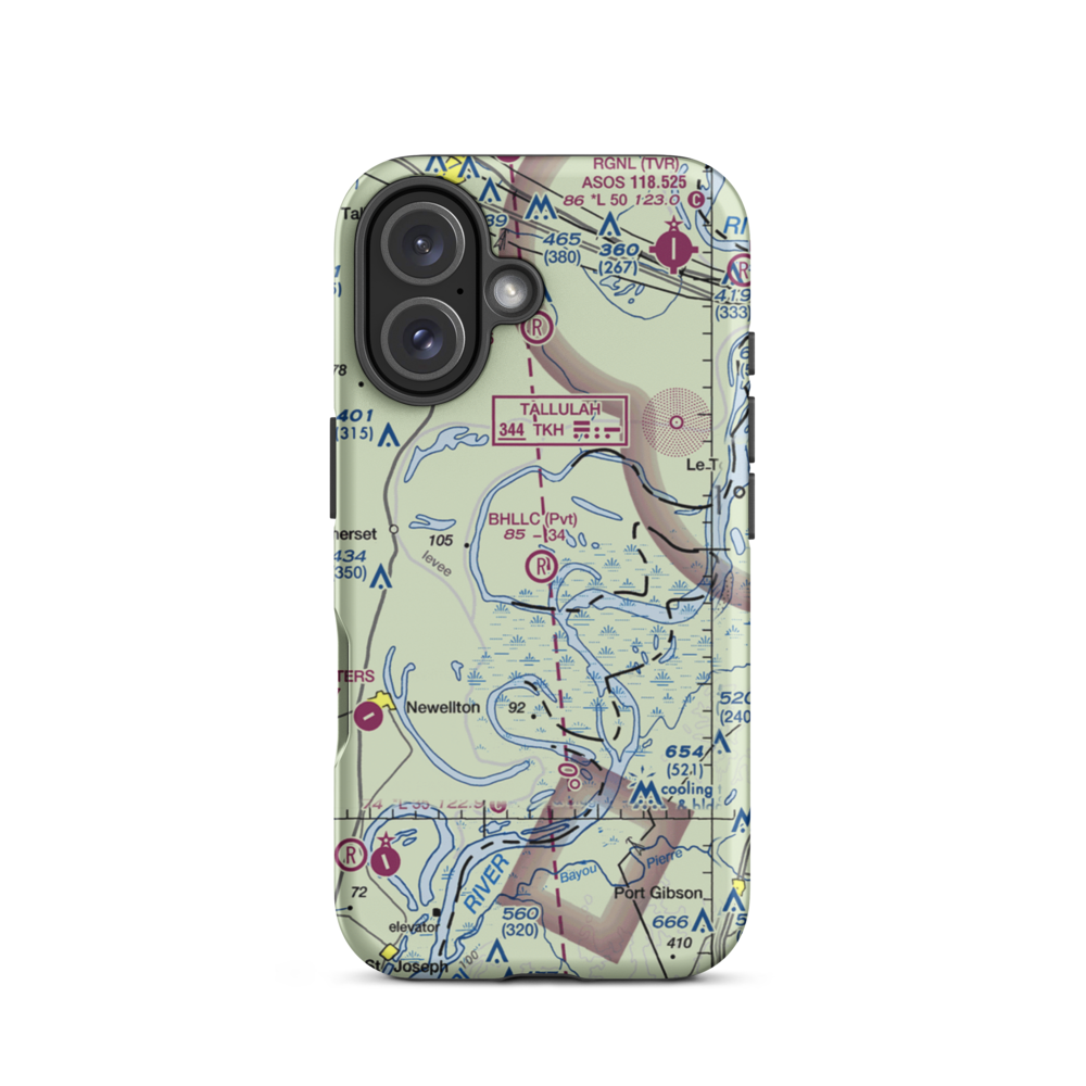 Dale Landing Strip (MS45) VFR Sectional  Tough iPhone Case iPhone 16 model shown