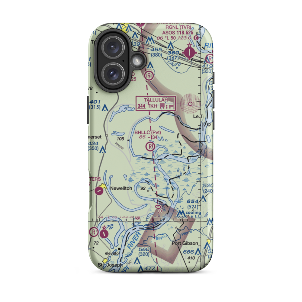 Dale Landing Strip (MS45) VFR Sectional  Tough iPhone Case iPhone 16 Plus model shown