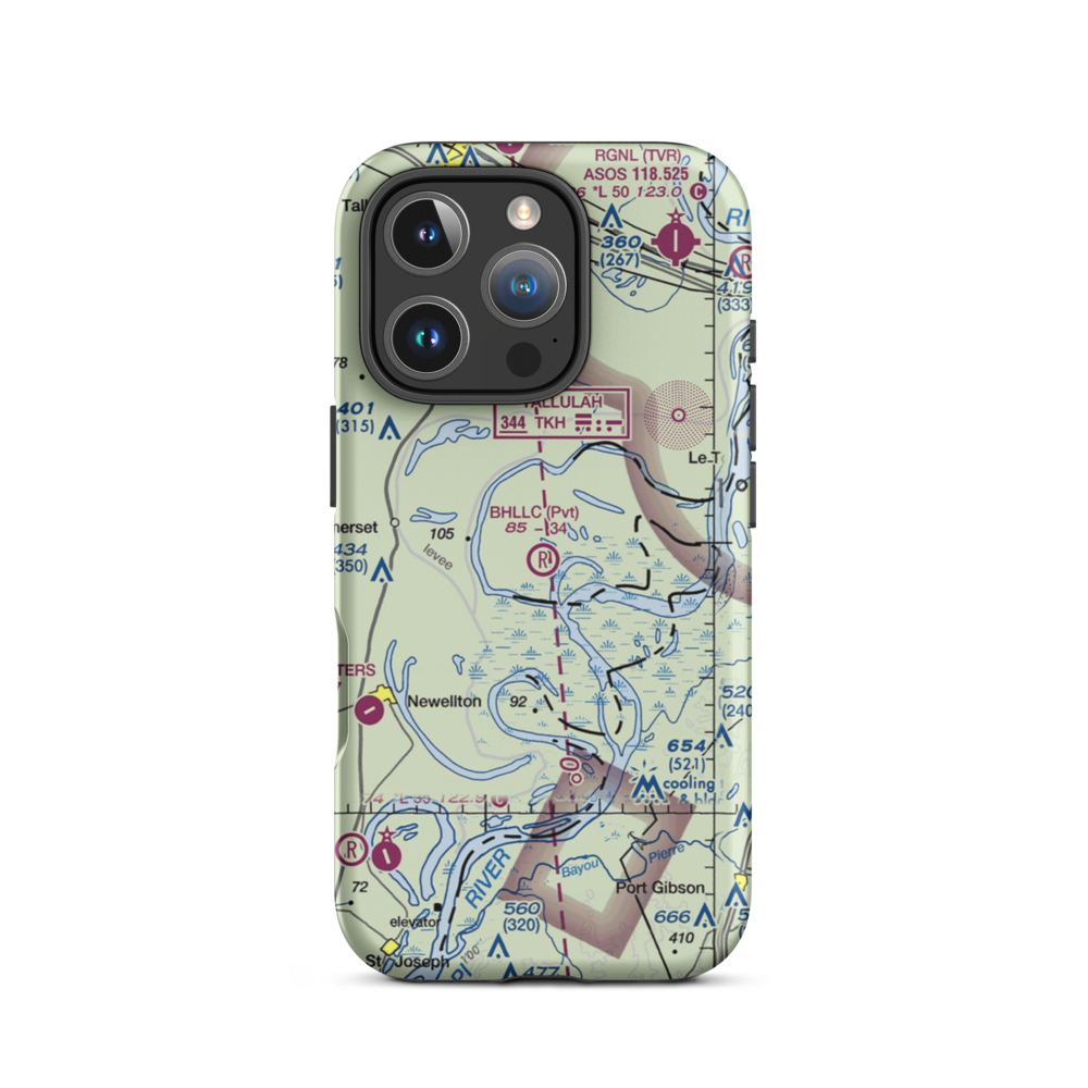 Dale Landing Strip (MS45) VFR Sectional  Tough iPhone Case iPhone 16 Pro model shown