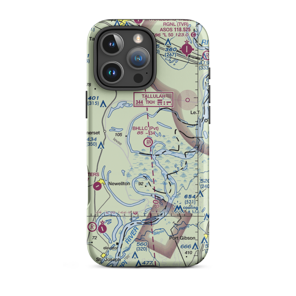 Dale Landing Strip (MS45) VFR Sectional  Tough iPhone Case iPhone 16 Pro Max model shown