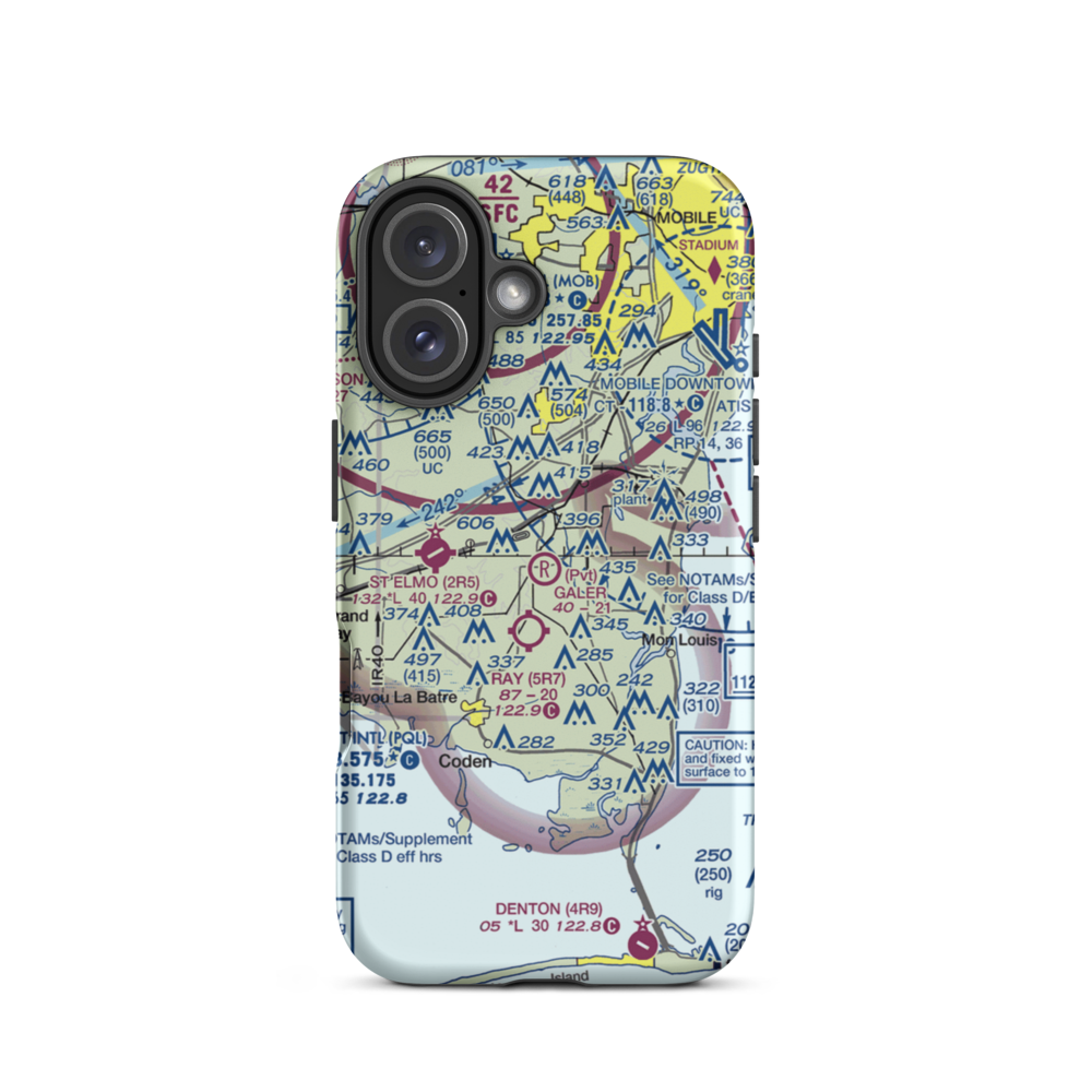 Dale O. Galer Aerodrome (2AL6) VFR Sectional  Tough iPhone Case iPhone 16 model shown