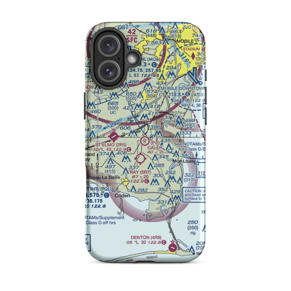 Dale O. Galer Aerodrome (2AL6) VFR Sectional  Tough iPhone Case iPhone 16 Plus model shown