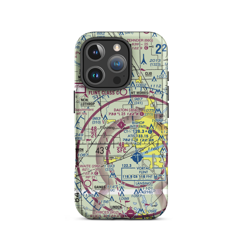 Dalton Airport (3DA) VFR Sectional  Tough iPhone Case iPhone 16 Pro model shown