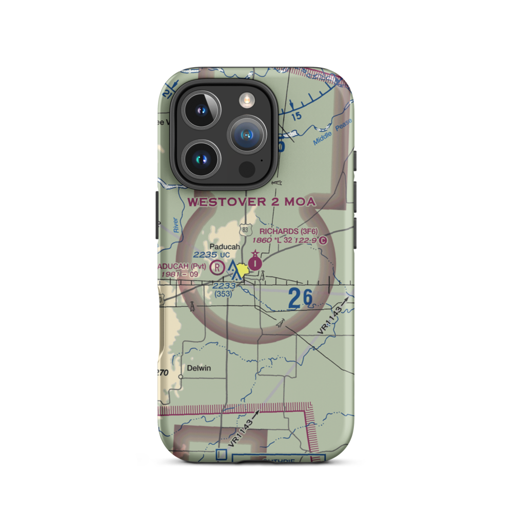 Dan E Richards Municipal Airport (3F6) VFR Sectional  Tough iPhone Case iPhone 16 Pro model shown